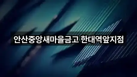 안산중앙새마을금고 한대역앞지점