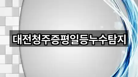 대전청주증평일등누수탐지