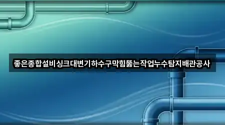 좋은종합설비싱크대변기하수구막힘뚫는작업누수탐지배관공사